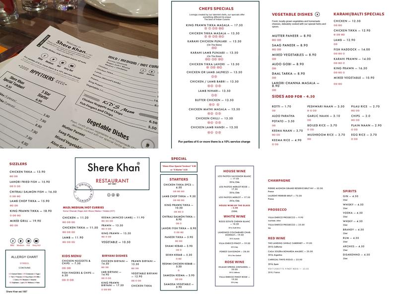 Shere Khan | Est. 1987 Menu