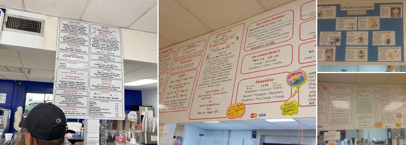 Country Style Ice Cream Menu