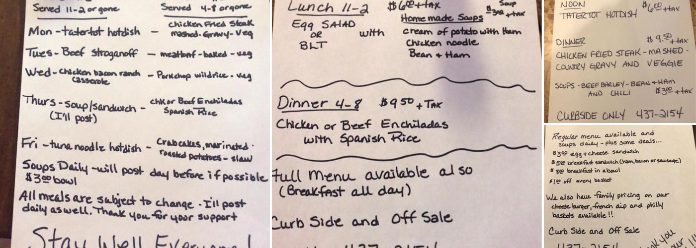 Friendly Tavern Inc. Menu