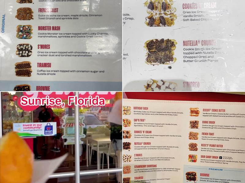 Yonutz Donuts and Ice Cream - Sunrise Menu