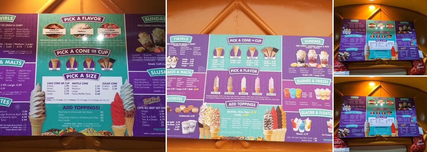 Twistee Treat Partin Settlement Menu