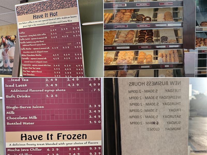 Java express fine coffee&donuts Menu