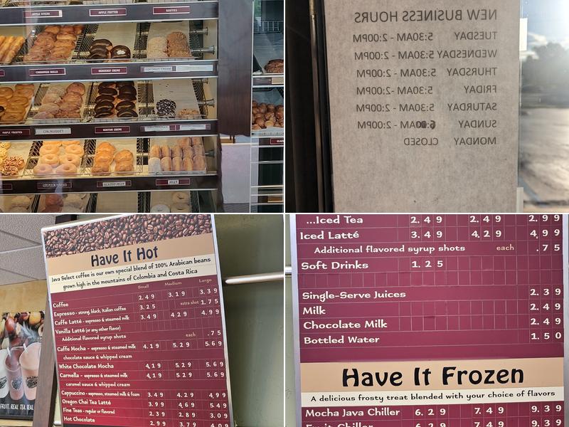 Java express fine coffee&donuts Menu