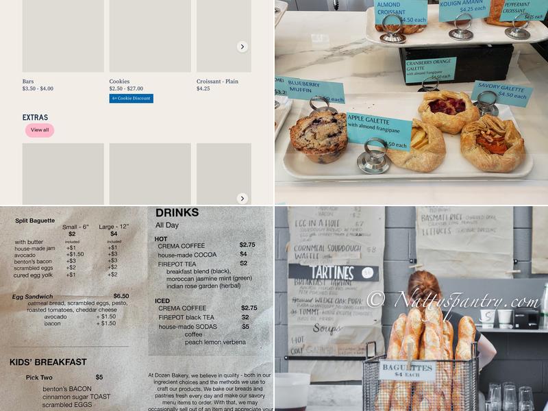 Dozen Bakery Menu