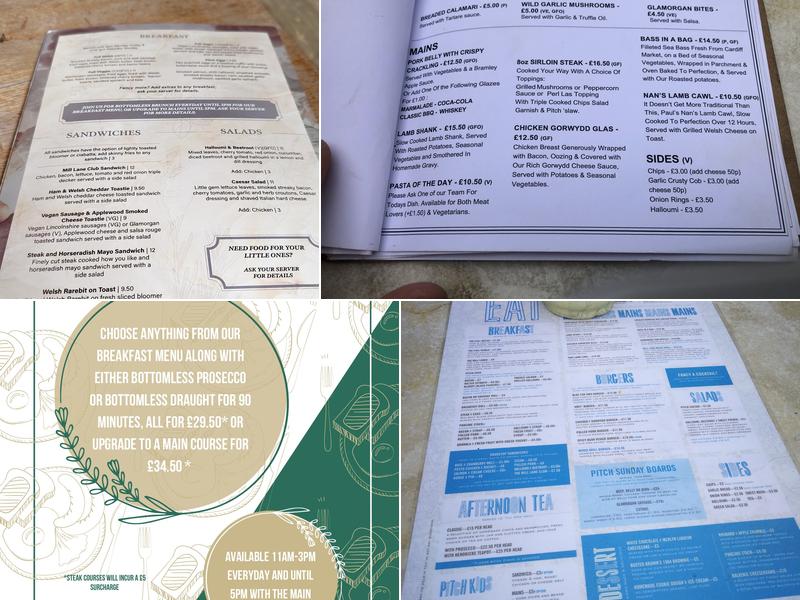 Pitch Bar & Eatery Menu