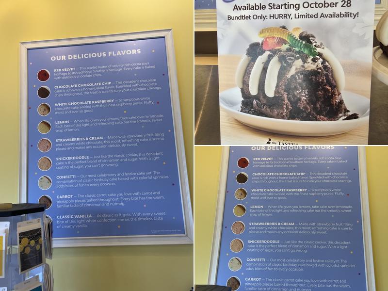 Nothing Bundt Cakes Menu