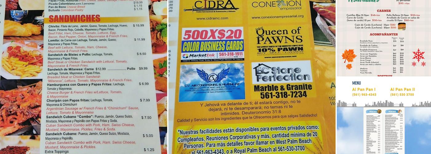 Al Pan Pan Bakery Inc Menu