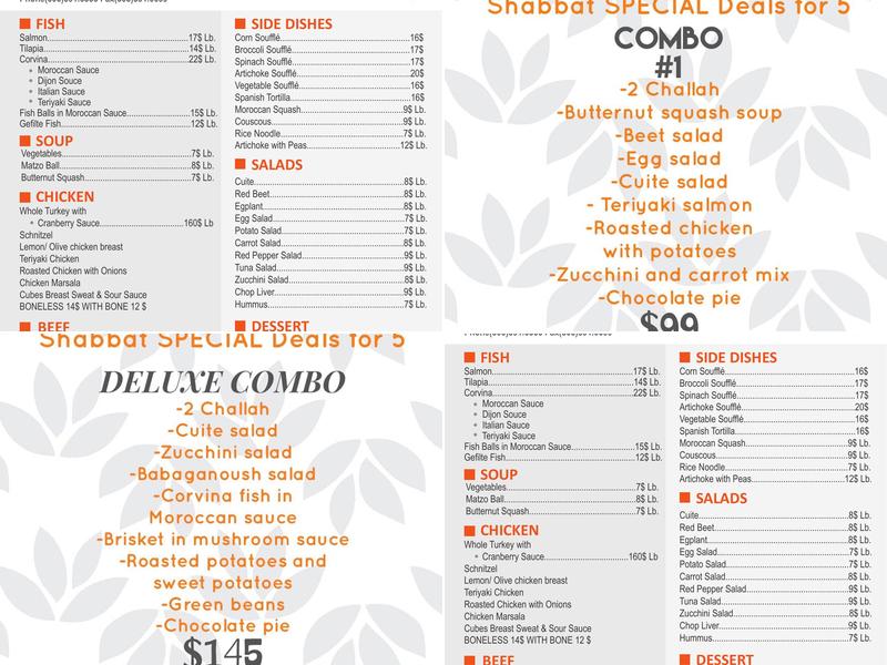 New Time - Catering, Takeout and Bakery Menu