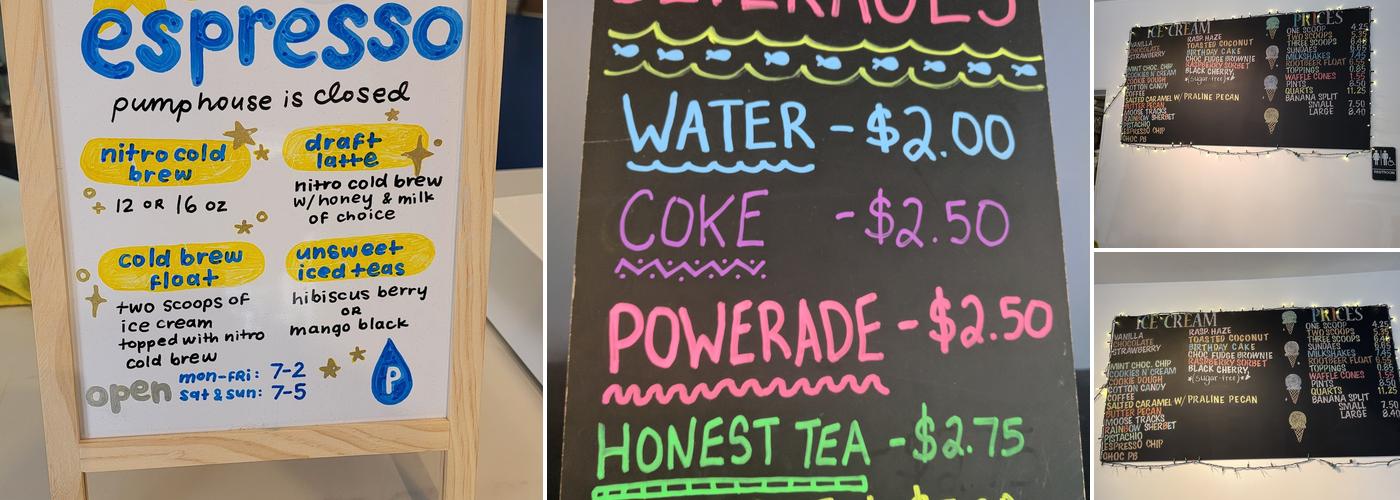 Cones and Coffee Menu