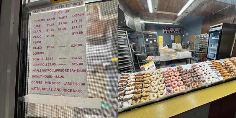 Tas-t-o's Donuts Menu