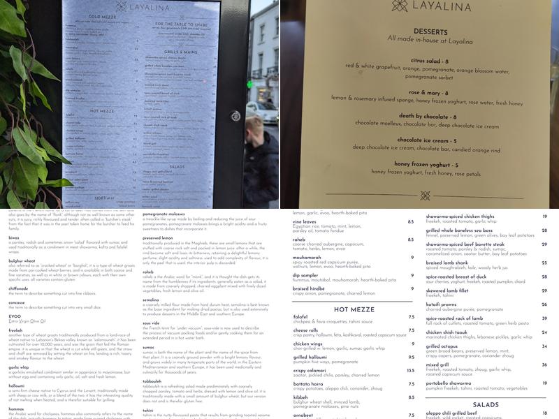 Layalina Knightsbridge Menu
