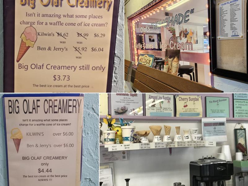 Big Olaf Creamery Menu