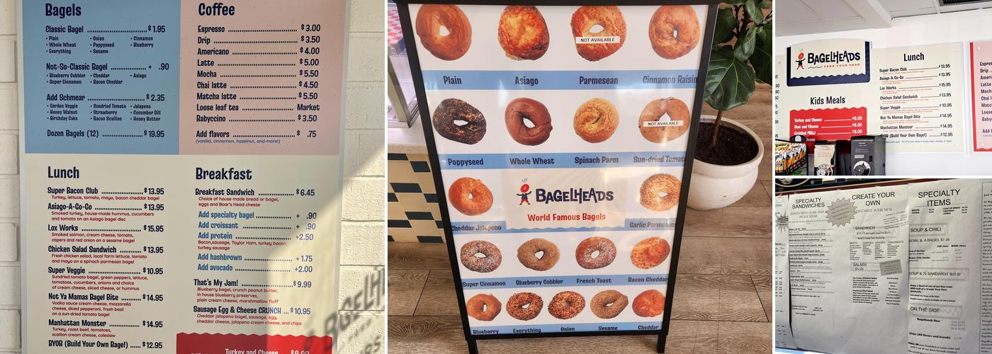 Bagelheads Menu