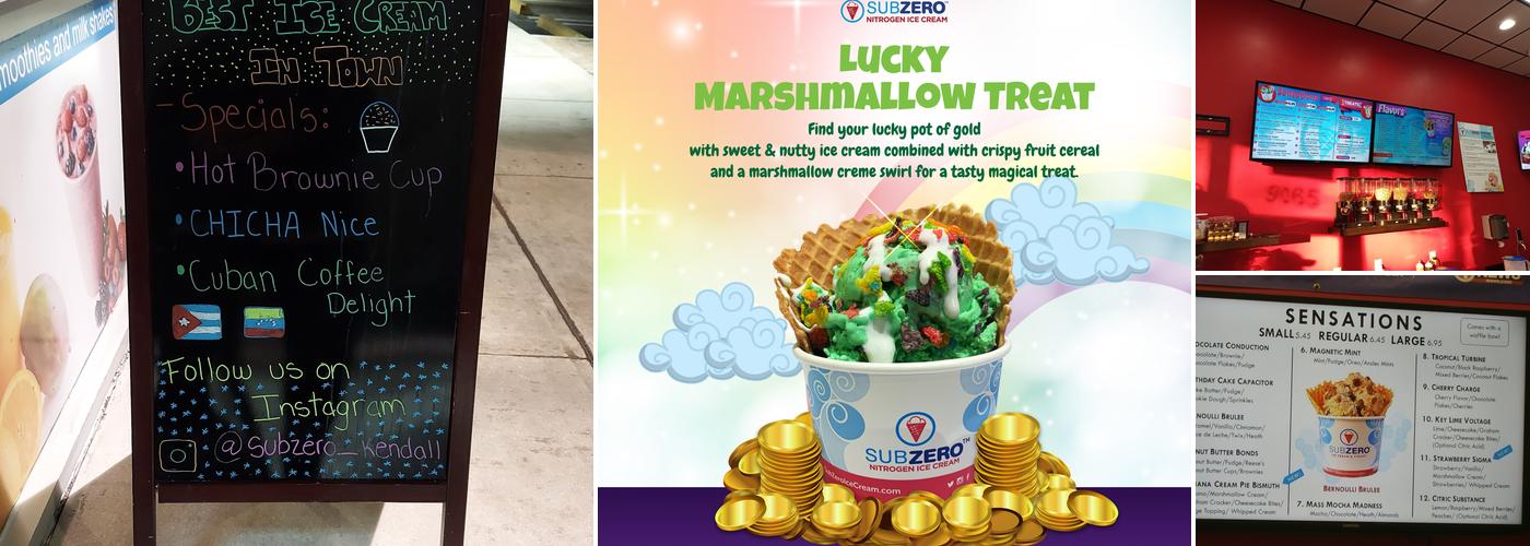 Subzero Nitrogen Ice Cream Menu