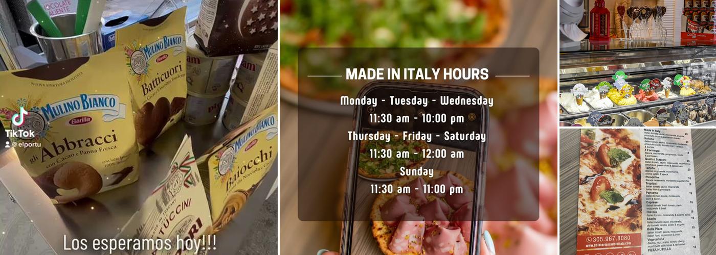 Gelateria Made in Italy Menu