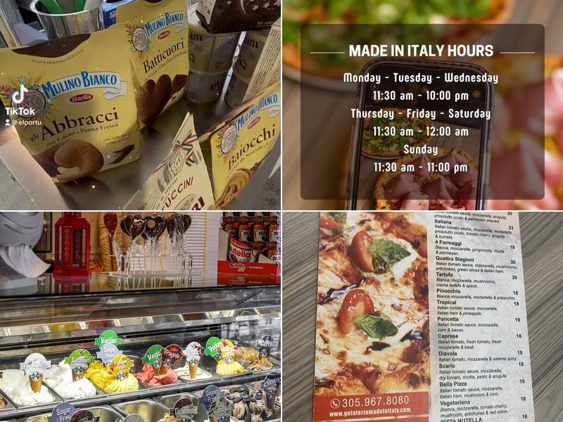 Gelateria Made in Italy Menu