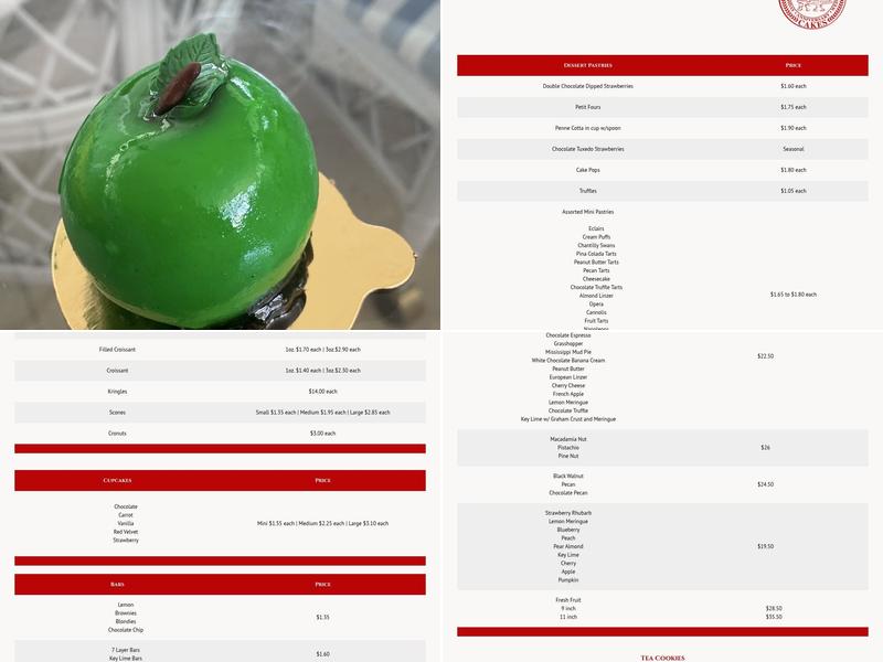 Mikkelsen's Pastry Shop Menu