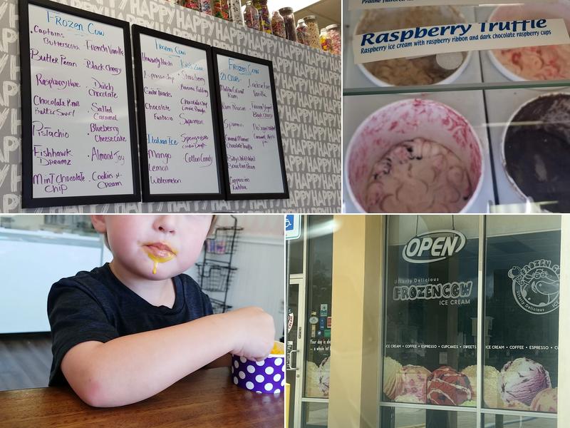 Frozen Cow Ice Cream Menu