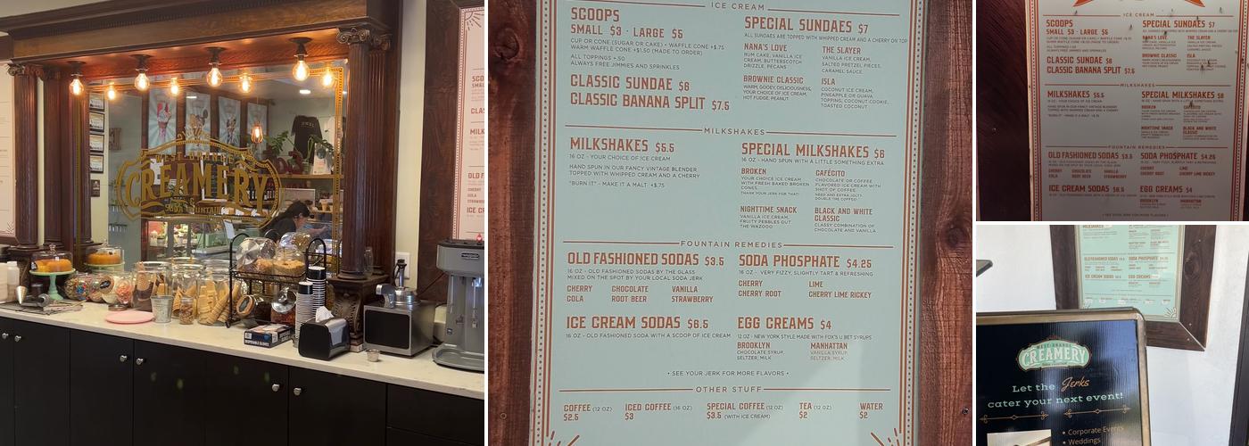 West Orange Creamery and Soda Fountain Menu
