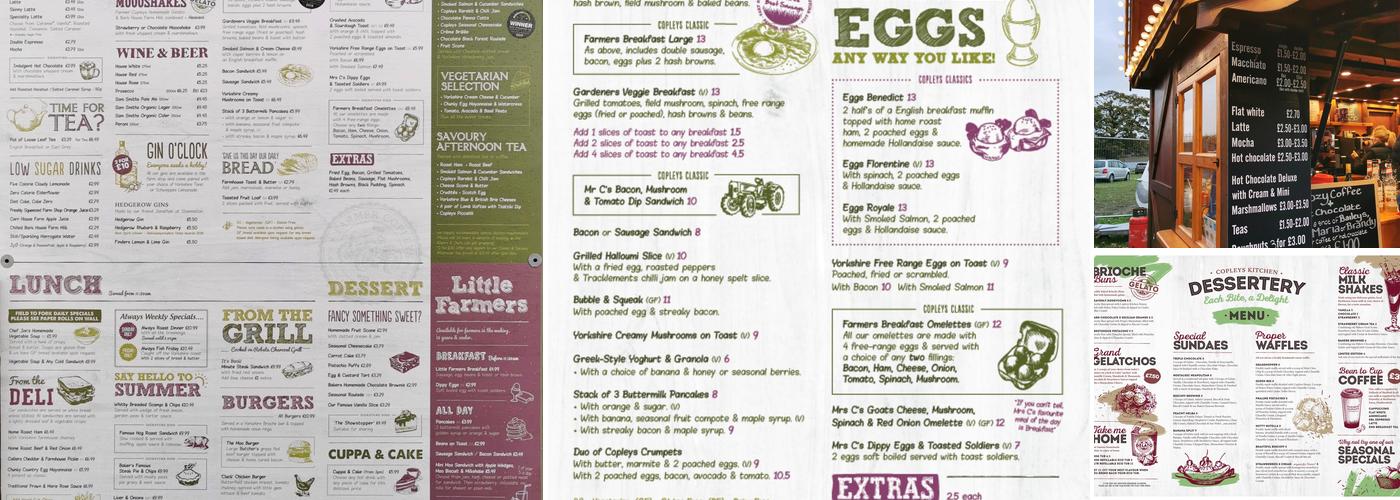Farmer Copleys Menu