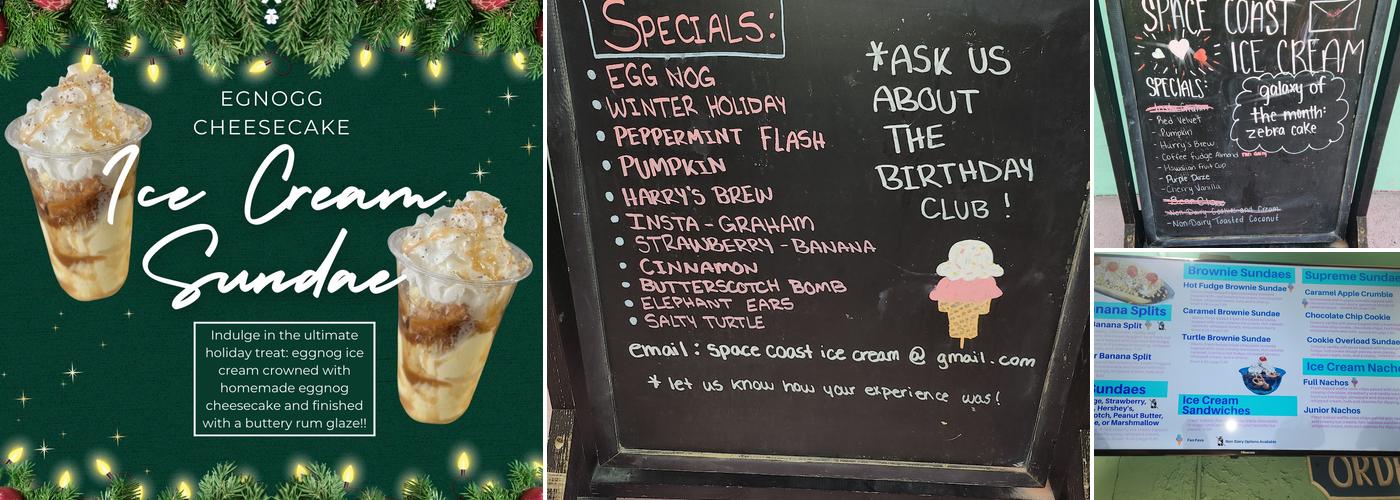 Space Coast Ice Cream Menu