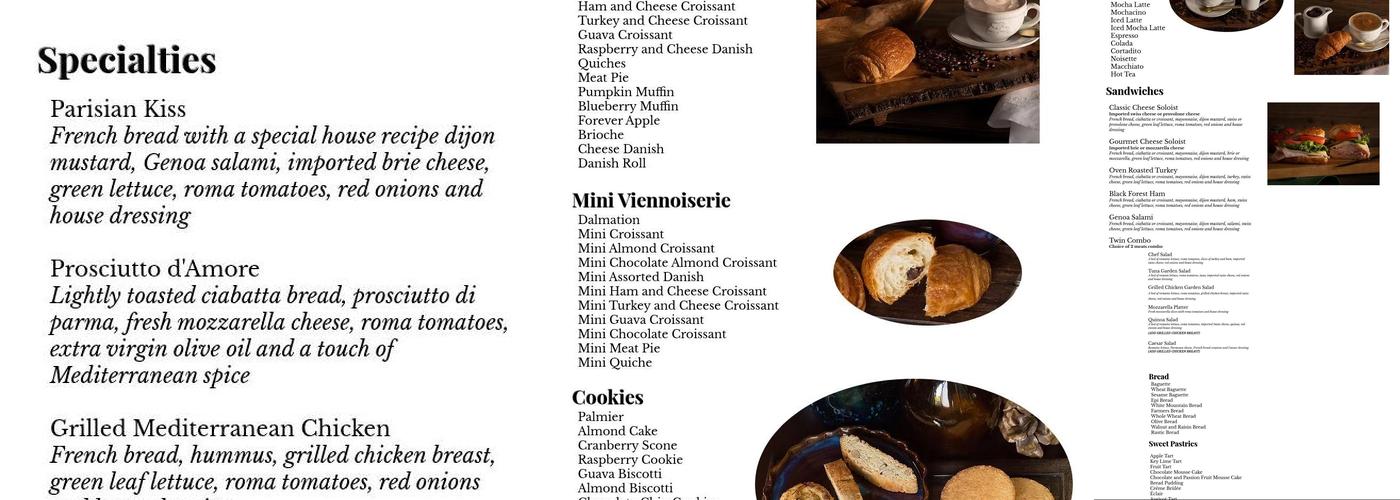 French Bakery Menu