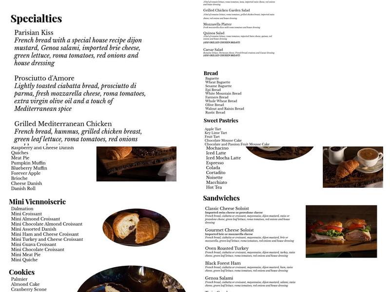 French Bakery Menu
