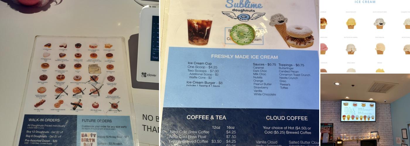Sublime Doughnuts Menu