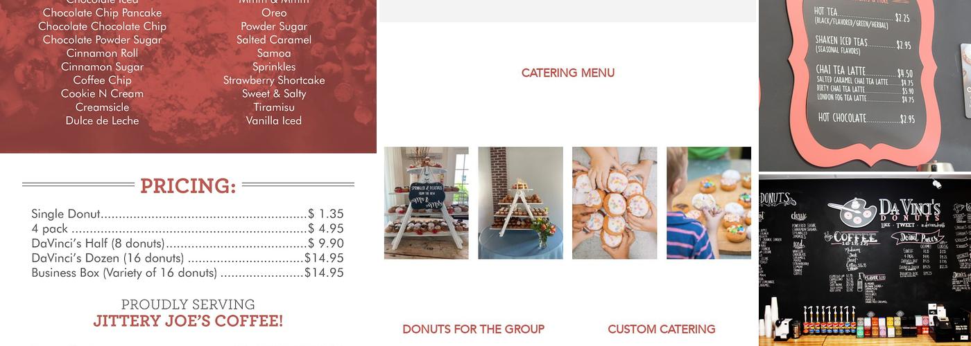Da Vinci's Donuts Menu
