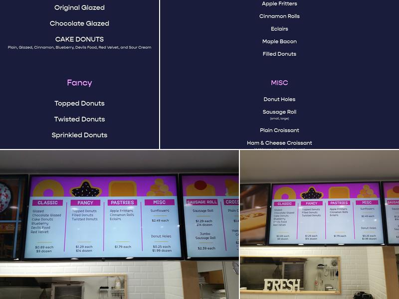 Sarah Donuts Menu