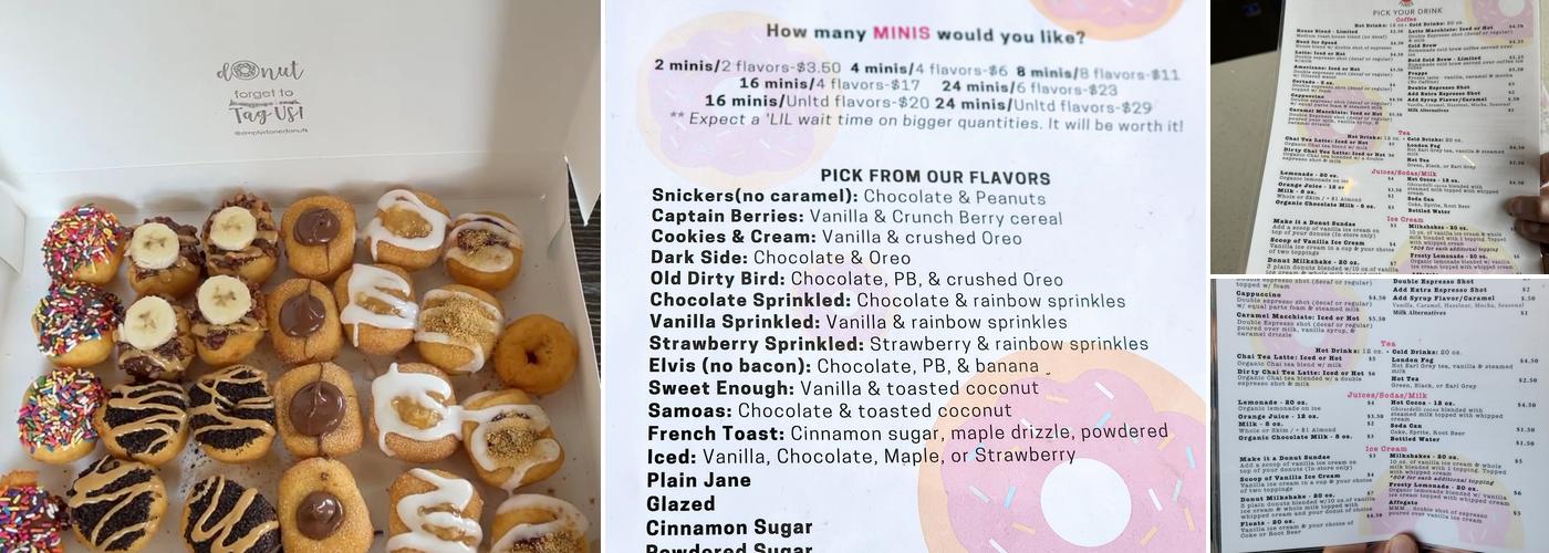 Simply Done Donuts Menu