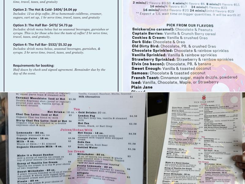 Simply Done Donuts Menu