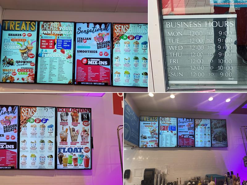 Sub Zero Nitrogen Ice Cream Menu