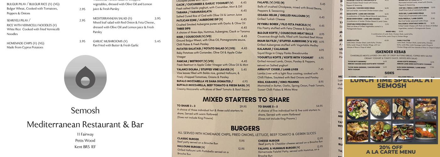 Semosh Menu