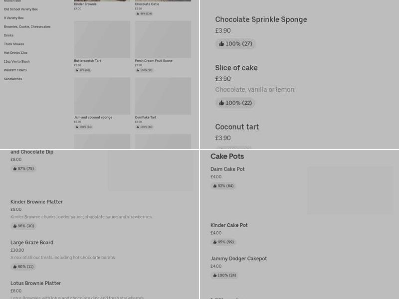 Cakes by Andrea Limited Menu