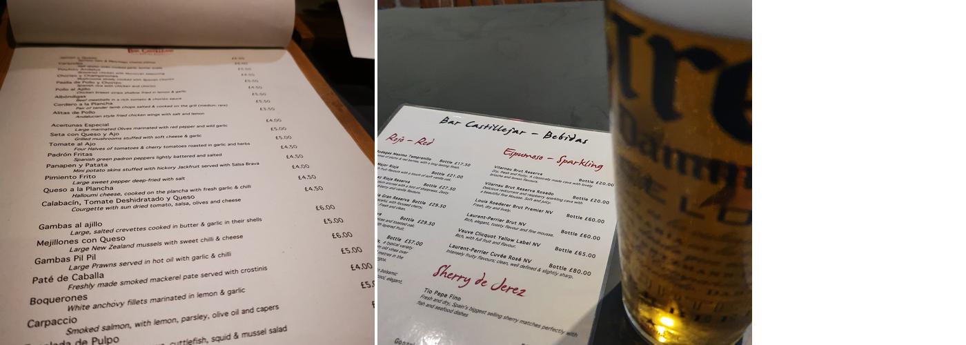 Bar Castilléjar Menu