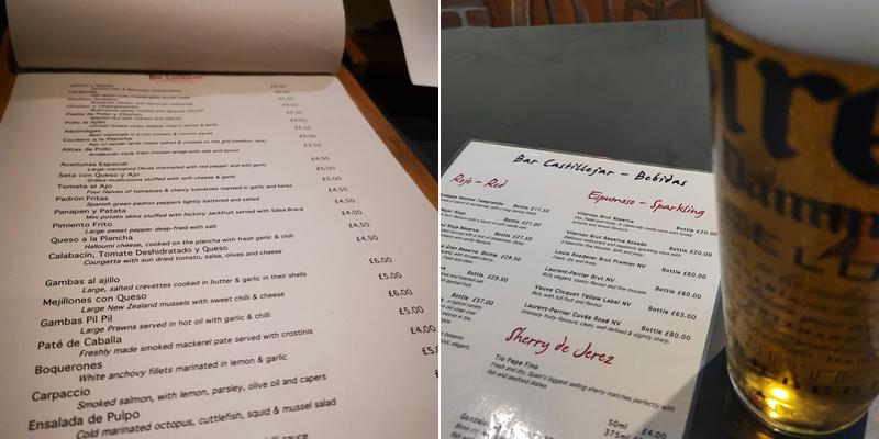 Bar Castilléjar Menu