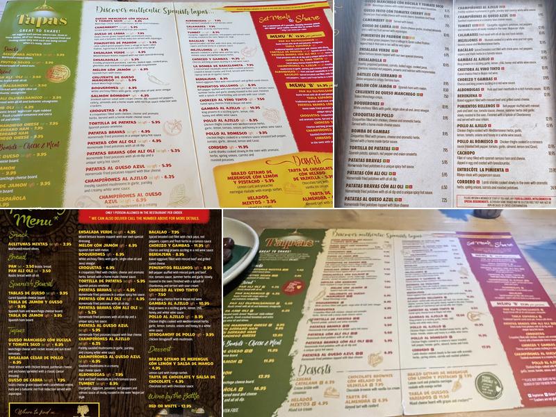 Olivares Tapas Bar Menu