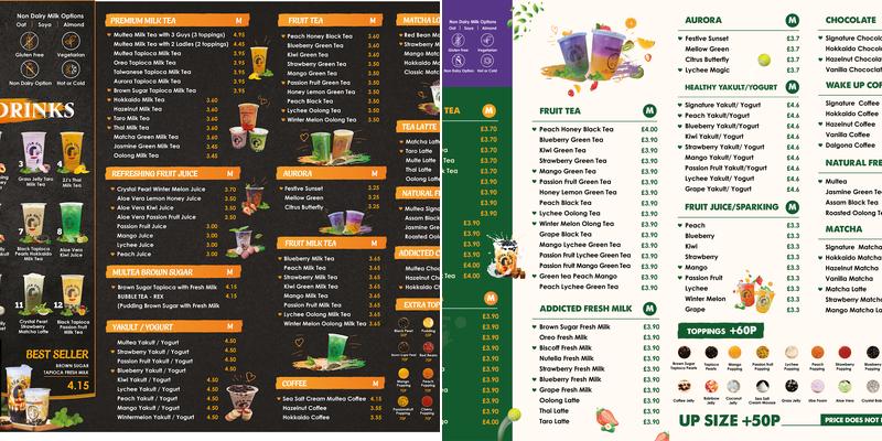 Multea Choice - Authentic Taiwanese Bubble Tea Menu