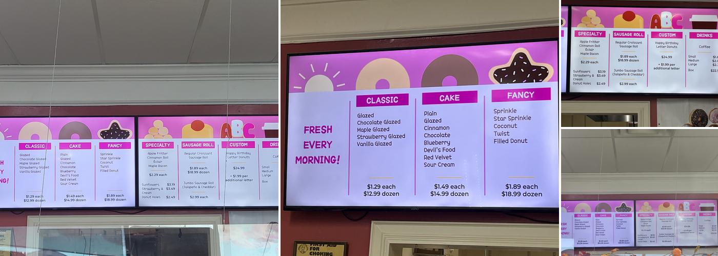 Sara Donuts Menu