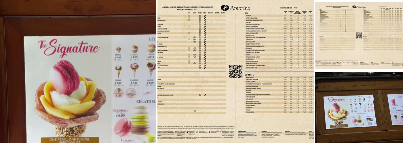 Amorino Gelato - Atlanta Menu