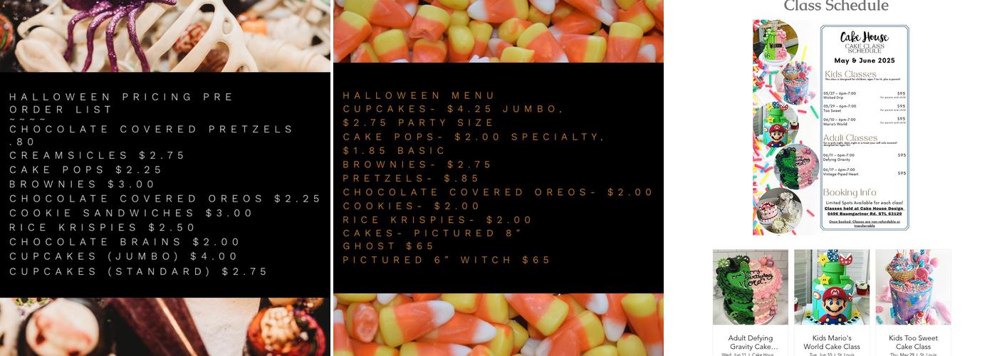 Cake House Design Menu