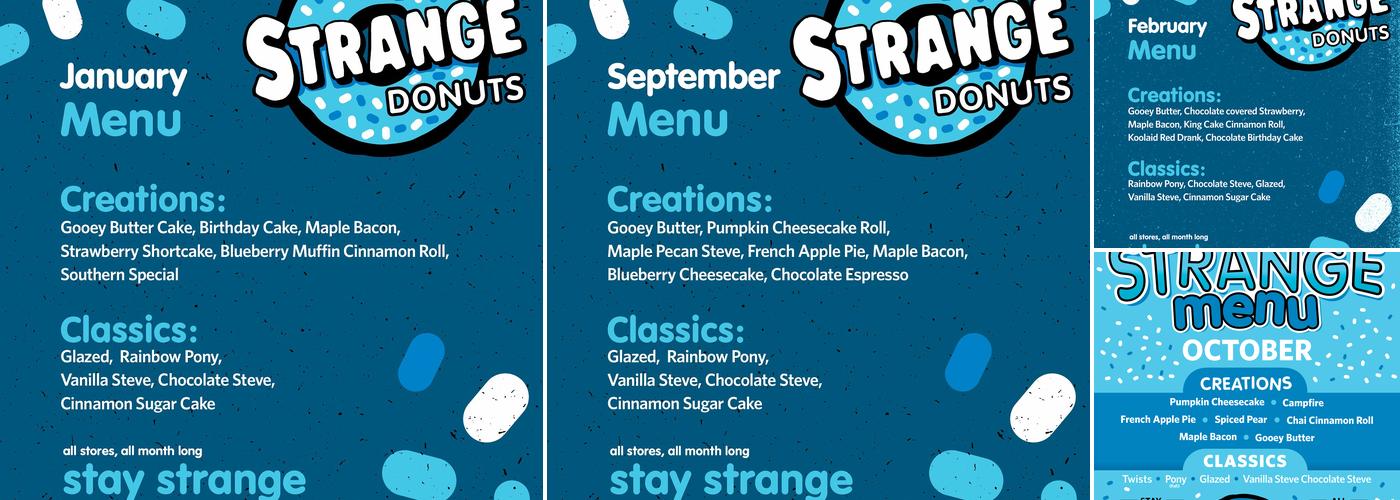 Strange Donuts Menu