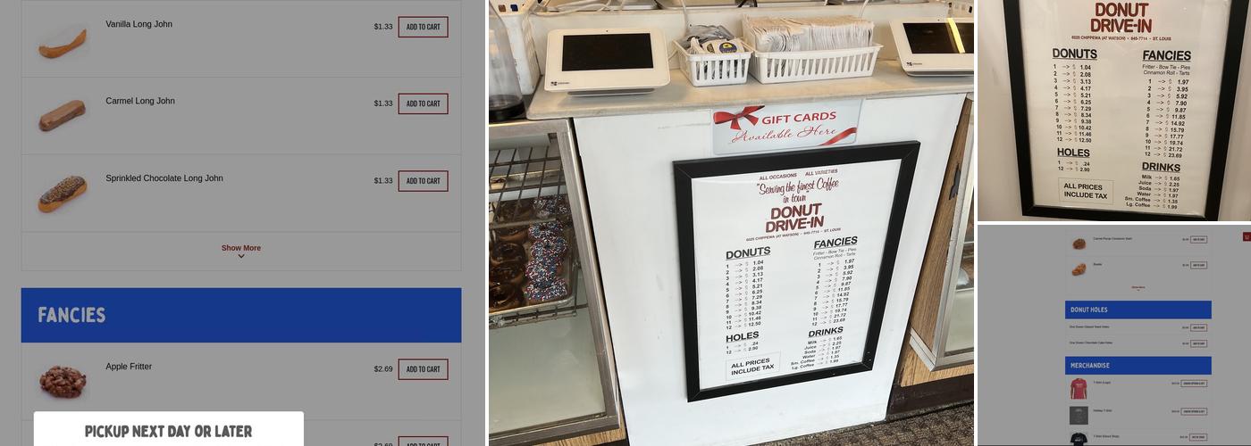 Donut Drive In Menu