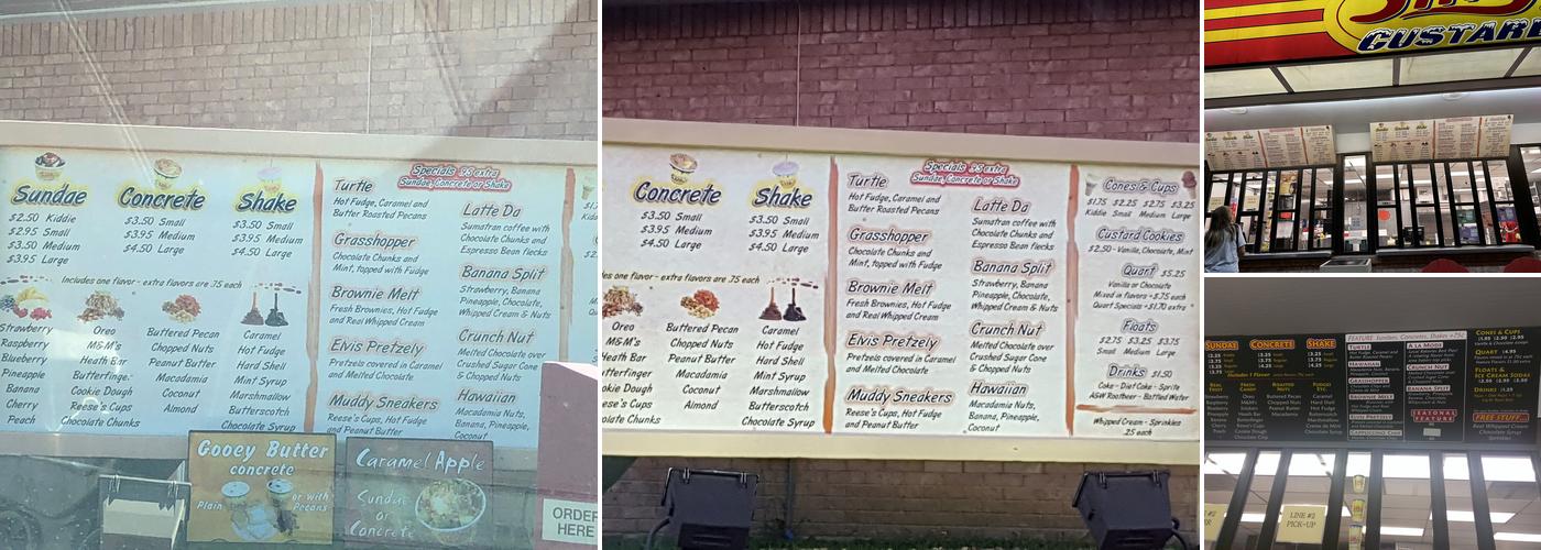 Silky's Frozen Custard Menu