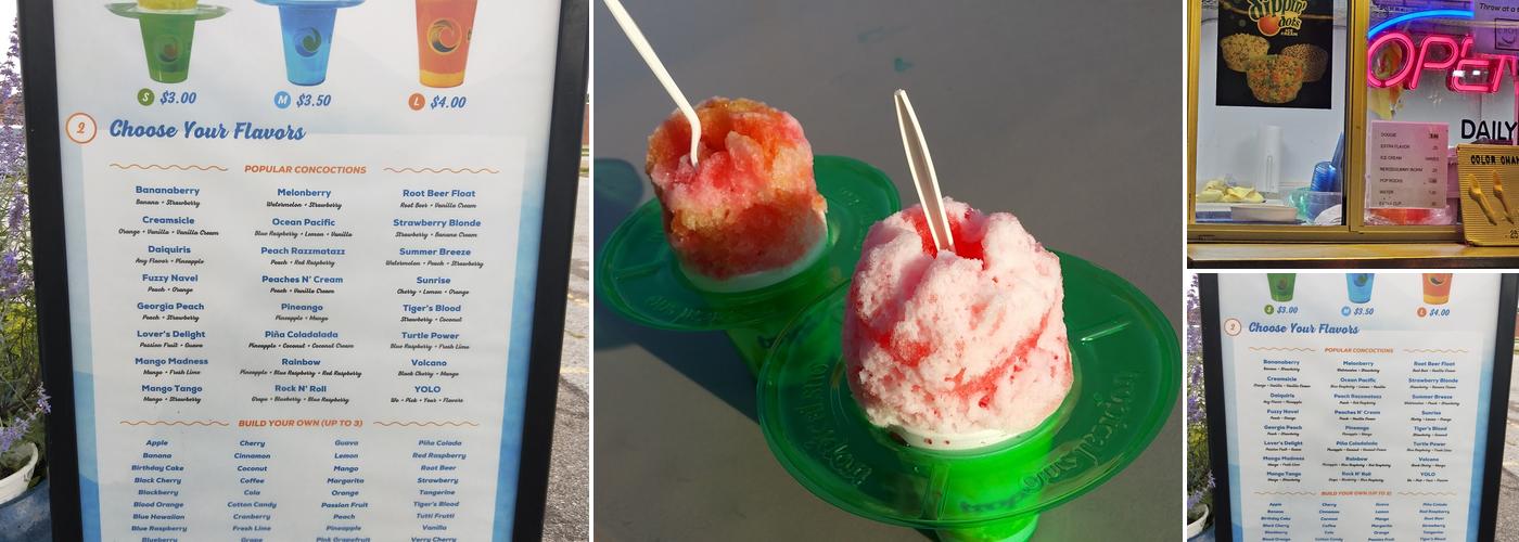 R & M Tropical Sno Menu