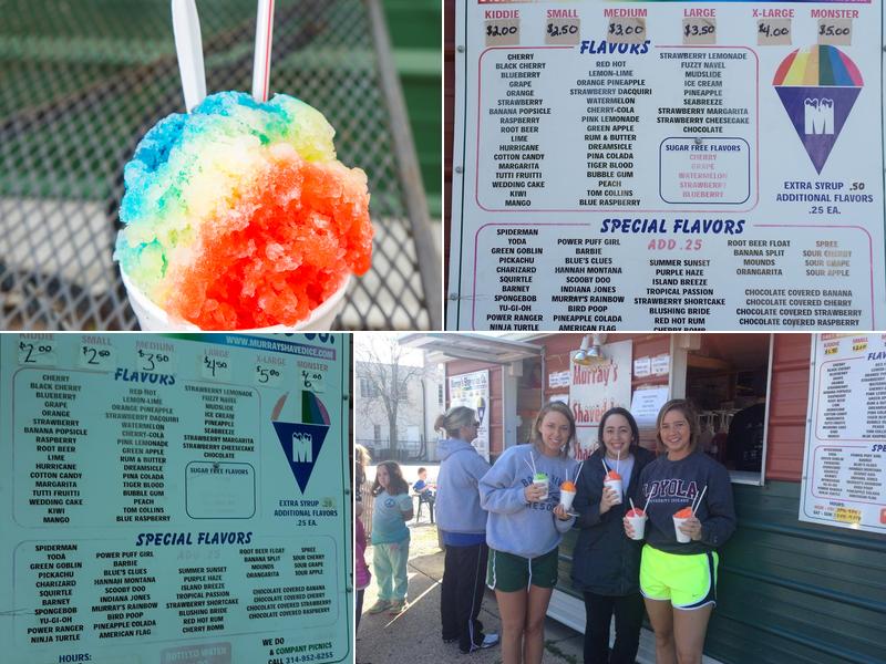 Murray's Shaved Ice Menu