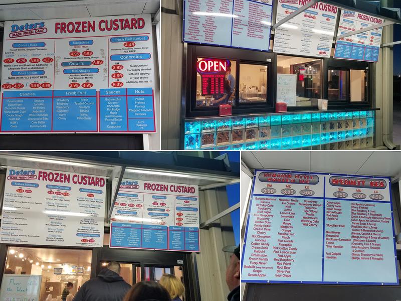 Deters Frozen Custard Menu
