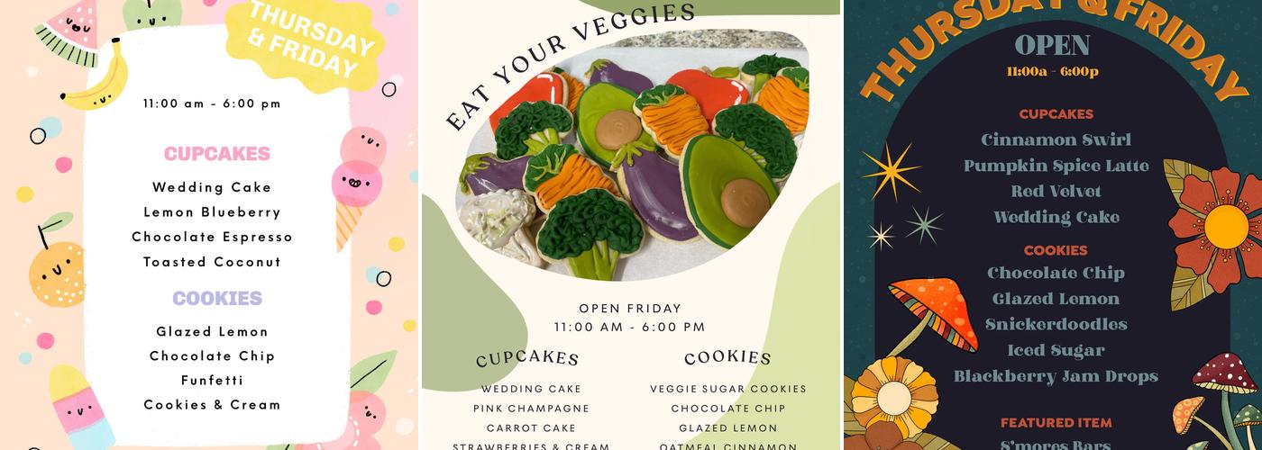 Frosted Cakerie Menu