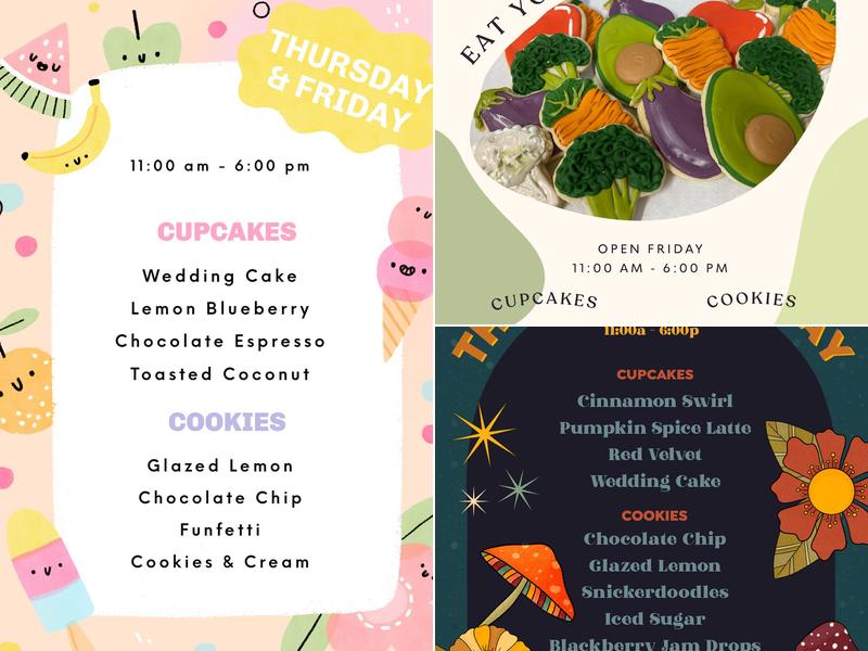 Frosted Cakerie Menu